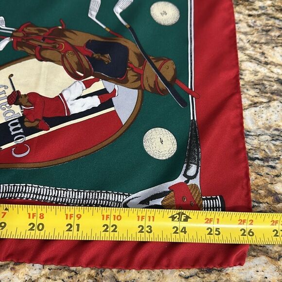 Made In Italy 100% Silk Lightweight Golf Print Square Scarf - Picture 6 of 6